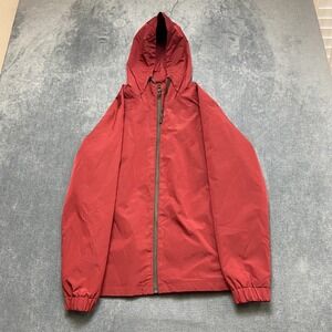 Manfinity Windbreaker Jacket Men Medium Maroon Full Zip Hooded Drawstring Winter